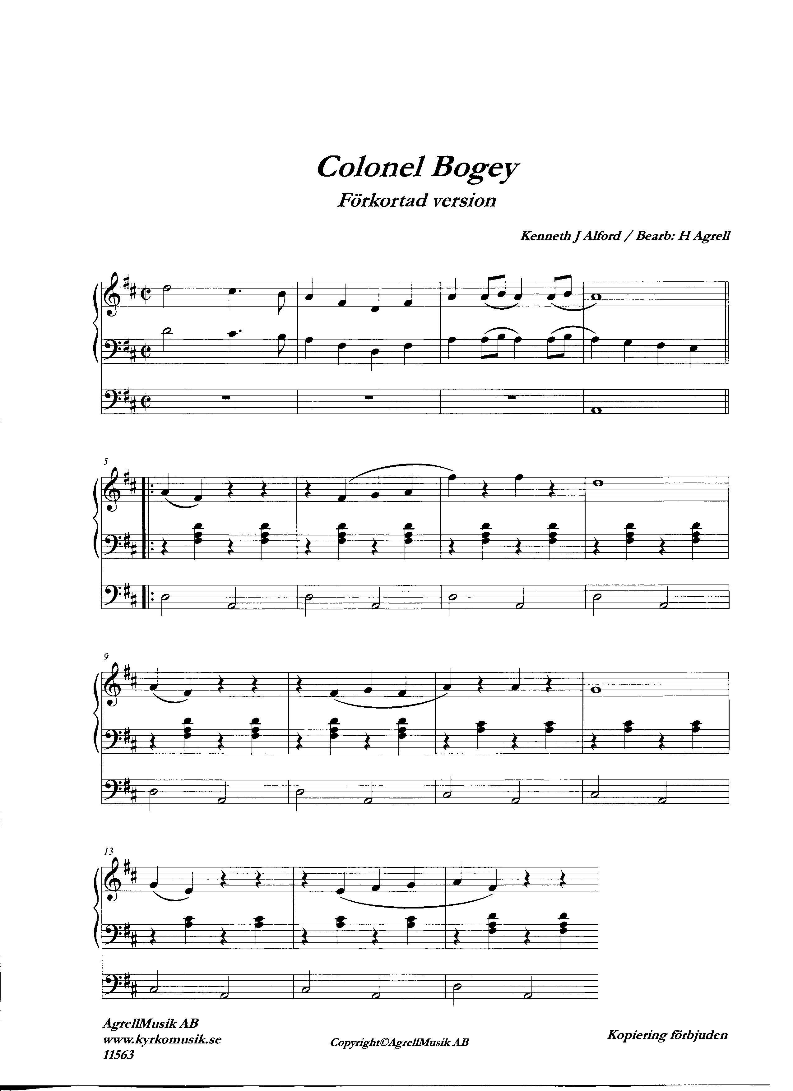 Colonel Bogey / Kenneth J Alford