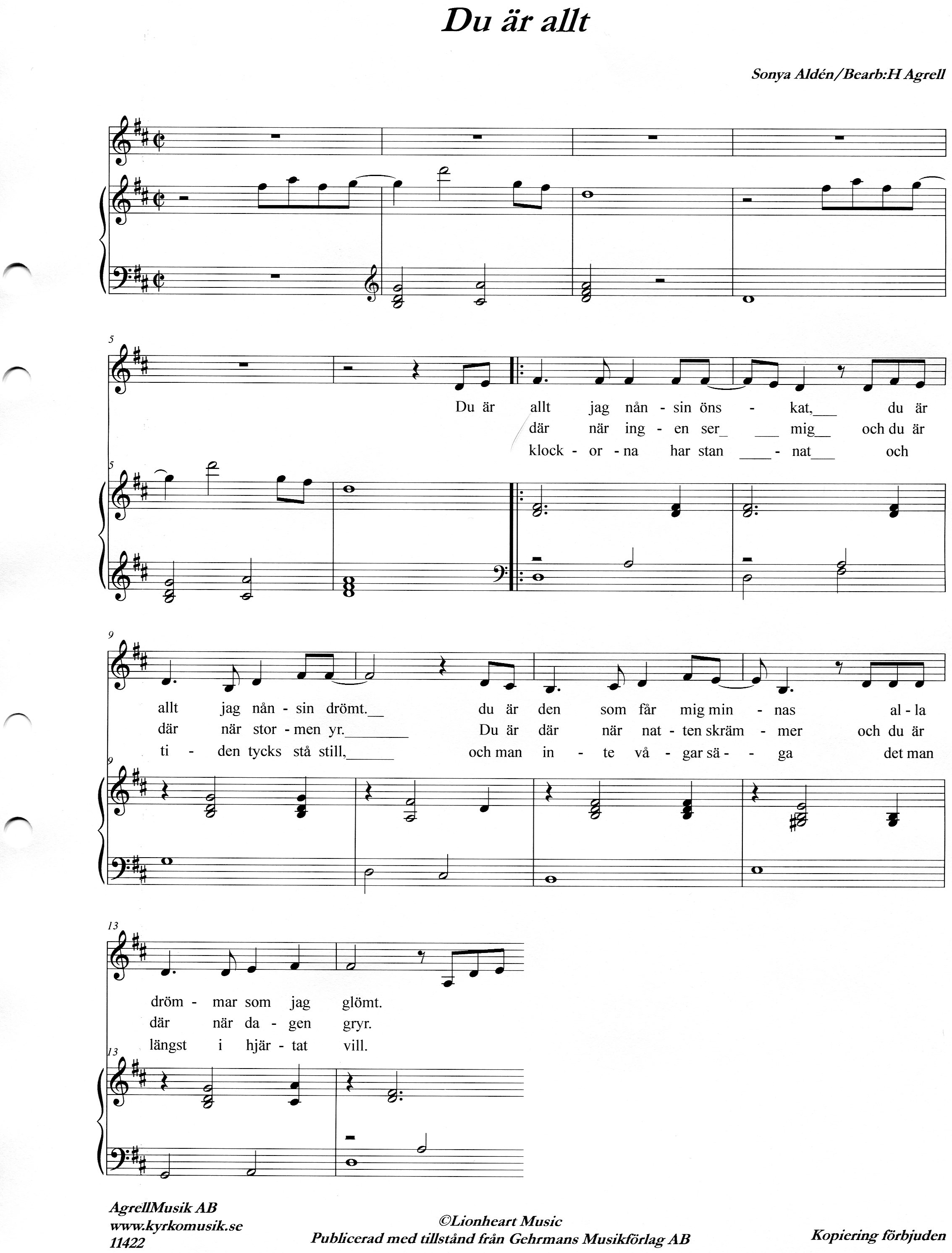 Du Ar Allt Sonja Alden du ar allt sonja alden